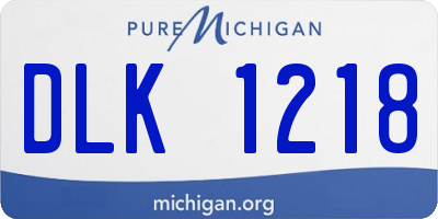 MI license plate DLK1218