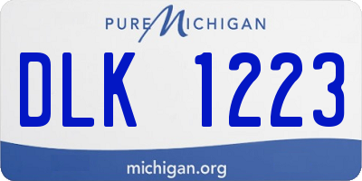 MI license plate DLK1223