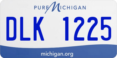 MI license plate DLK1225