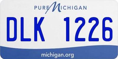 MI license plate DLK1226