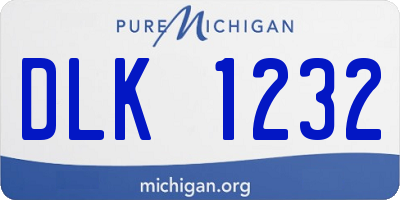 MI license plate DLK1232