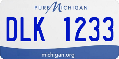 MI license plate DLK1233
