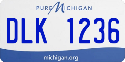 MI license plate DLK1236