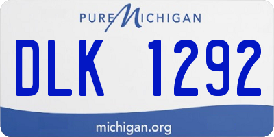 MI license plate DLK1292