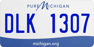 MI license plate DLK1307