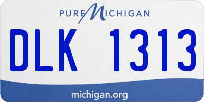 MI license plate DLK1313