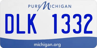 MI license plate DLK1332
