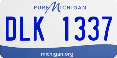 MI license plate DLK1337