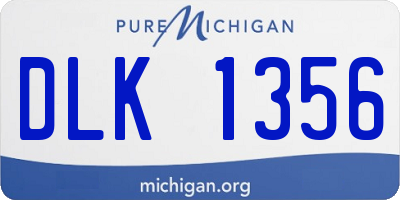 MI license plate DLK1356
