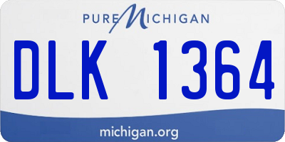 MI license plate DLK1364