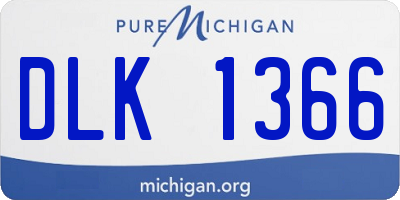 MI license plate DLK1366