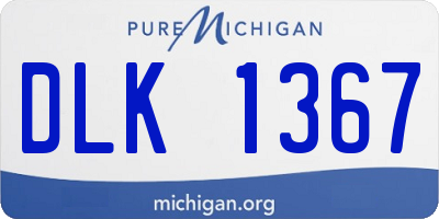 MI license plate DLK1367