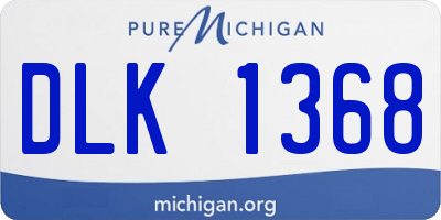 MI license plate DLK1368