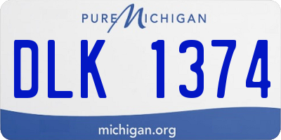 MI license plate DLK1374