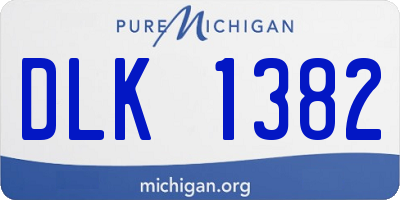 MI license plate DLK1382