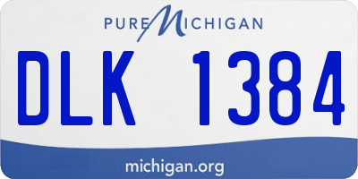 MI license plate DLK1384