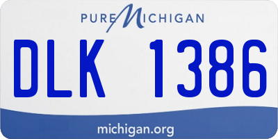 MI license plate DLK1386