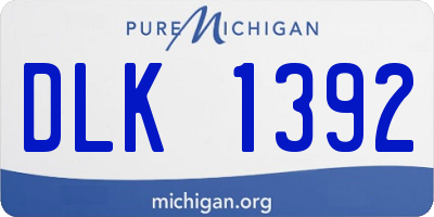MI license plate DLK1392