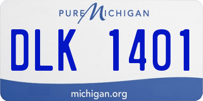 MI license plate DLK1401