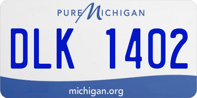MI license plate DLK1402