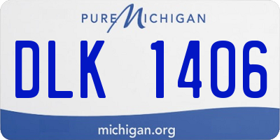 MI license plate DLK1406
