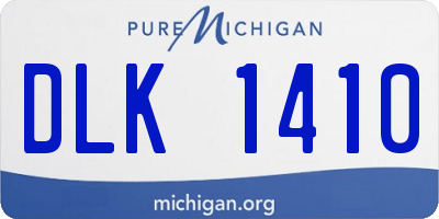 MI license plate DLK1410