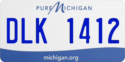 MI license plate DLK1412