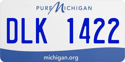 MI license plate DLK1422