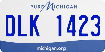 MI license plate DLK1423