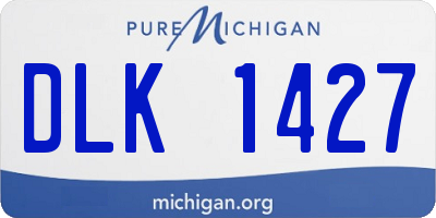 MI license plate DLK1427