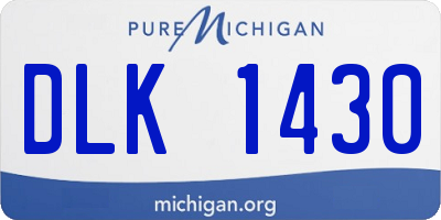 MI license plate DLK1430