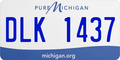 MI license plate DLK1437