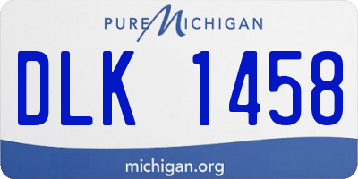 MI license plate DLK1458