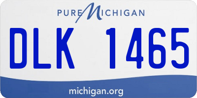 MI license plate DLK1465