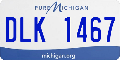 MI license plate DLK1467