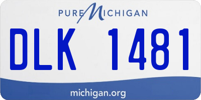 MI license plate DLK1481