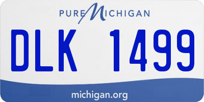 MI license plate DLK1499