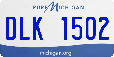MI license plate DLK1502