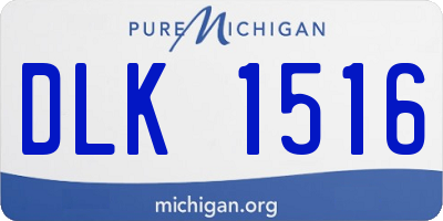 MI license plate DLK1516