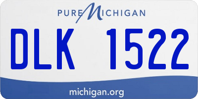 MI license plate DLK1522
