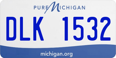 MI license plate DLK1532
