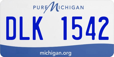 MI license plate DLK1542