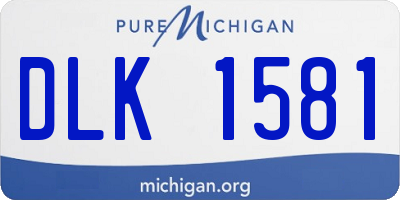 MI license plate DLK1581