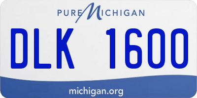 MI license plate DLK1600