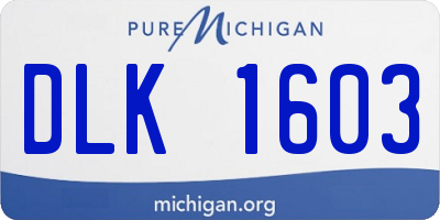 MI license plate DLK1603