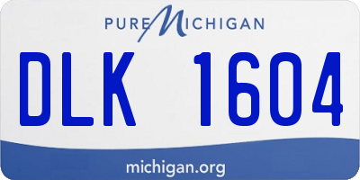 MI license plate DLK1604