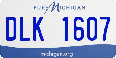 MI license plate DLK1607