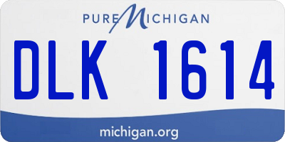 MI license plate DLK1614