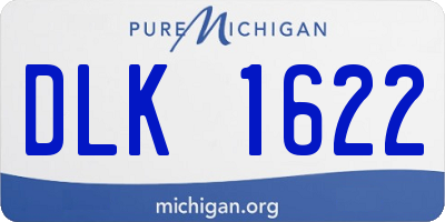 MI license plate DLK1622