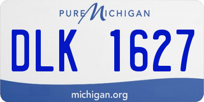 MI license plate DLK1627